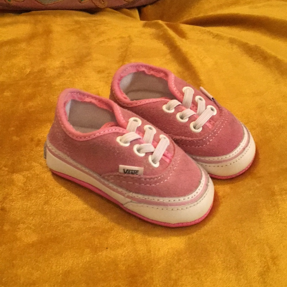 Pink suede infant vans size 1